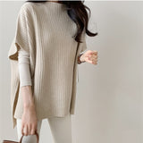 Fongt And Winter Vertical Loose Short-Sleeved Knitted Shirt Korean Rough Knitted Shawl Shawl Shawl Jersey