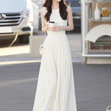 Fongt 2025 New Temperament Of The High-End High-End Fine Gentle White Sleeveless Dress