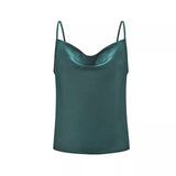 Fongt Summer Women's Solid Color Sling Small Vest Bottom Silk Chiffon Top-Outfit