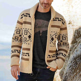 Size 4xl Men Turn Down Collar Zipper Sweater Classic Autumn Winter Male Long Sleeve Knitted Coat Gentleman Retro