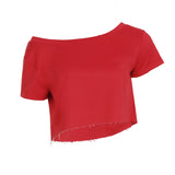 Fongt Street Style Languid Shoulders Loose Simple Leisure Long-Sleeved Shawl Hottie Umbilical Thin Top
