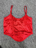 Fongt Satin Show Chest Bundle Waist Sexy Sling Show Back Vest Female Summer Small Top