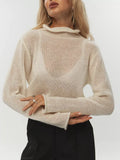 Fongt 2025 New Hollow Sweater Women Wind Soft Loose Knitted Long-Sleeved Cover Hot