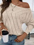 Fongt And Winter New Women's Sweater Loose Hollow Knitted Knitted Round Collar Collar Tsets