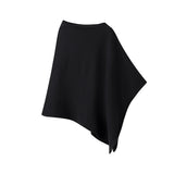 Fongt 2025 New French Minimalist Penitry Small Irregular Knitted Shawl Woman