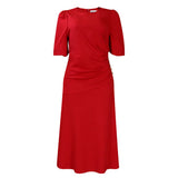 Fongt Women's 2025 Summer New Temperament Elegant Pure Colored Grand African Dress