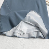 Fongt Shooting Small Lotus Leaf Side Fishtail Short Skirt Anti-Light High-Rise Thin A Word Bag Hip Skirt 8191