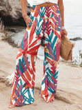 Fongt Spring And Summer New Four Seasons Of Leisure Wide Leg Trousers Print Burst Loose Trousers Women