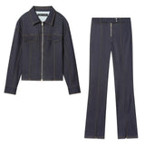 Fongt Leisure Wide-Legged Pants 2025 Spring Bump Color Double Belt High-Waisted Trousers Women