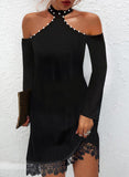 Sleeve Sexy Snow Printing Lace
