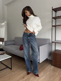 Fongt And Winter Pure Color Short High-Collar Sweater Women's Loose Leisure Knitting Shirt 2025 New Thicker Top