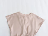 New Pleated Silk Satin Dress 2454845-Outfit