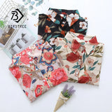 New Arrival Women See Through Print Lantern Sleeve Chiffon Blouse Button Up Transparent Shirt Casual Sunscreen Tops