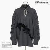 Fongt New Careful Machine Bow Knot Hollow Age Reduction Porch Fold Bubble Sleeve Top 1411