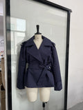 Fongt Pure Color Belt Short Jacket 2025 Spring And Autumn New Jacket