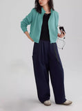 Fongt Sense Simple Collar Jacket 2025 Spring And Autumn Dopamine Eye-Catching Basis Simple Waffle Coat Woman