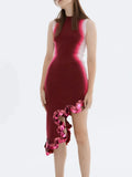 2025 New High-End Waveside Irregular Mid-Scrapid Design Squint Splicing Gradient Sleeveless