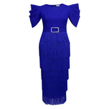 Fongt Autumn Temperament High-Waisted Dress Casual Commuting Party Banquet High-Waist Dress Dress