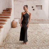 Fongt Spring And Summer New Sexy Solid Color Bodyless Sleeveless Back Temperament Dress Woman