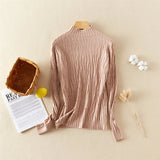 New-Coming Spring Autumn Tops Solid Slim Turtleneck Pullovers Female Thick Soft Knitted High Street Women