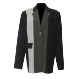 Fongt New Three-Color Splicing Colliding Color Loose Version Of The Supercool Casual Suit Jacket Female 1746