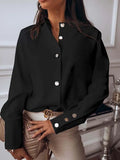 White Blouse Womens Casual Fashion Stand Collar Long Sleeve Plus Size Office Ladies Shirt Elegant Female Tops And
