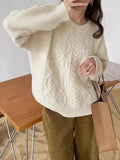 Pullovers Fashion Loose Knit Thick Soft Winter Women's Sweater Casual Long Sleeve Academic Style Gentle Women's