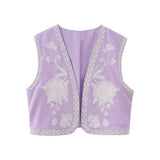 Summer Women's Wear Urban Leisure Vest Embroidered Cardigan 6895028-Outfit