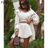 New Women's Suit Sports Leisure V-neck Vest Shorts Long Cardigan Three Piece Suit Women's Clothing with Free