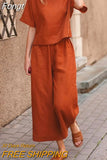 Women Summer Casual Loose Streetwear Outfits Sleeveless O Neck Tops Long Pants Set Female Solid Matching Two Piece Set 2023