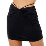 Waist Goth Y2K Mini Skirts Women Bandage Drawstring Ruched Slim Pencil Skirt Sexy Summer Fashion Wrapped Bottoms
