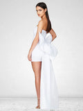 High-End Women's Black Sexy Folding Bag With A Thoracic Dress Can Be Removed With A Bow Trim