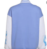 Embroidery varsity jacket Bomber Jackets women Women's Jacket Spring 2022 Long Leather sleeve Oversized Jacket