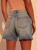 Direct Selling Female Summer Loose Show Thin Side Design Sense Denim Shorts-Outfit