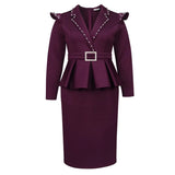 Fongt Fashion Suit Lidance Two Dresses Elegant Wind Professional Commuter High Waist Dress