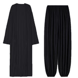 Fongt Lazy Wind Perspective Loose Long Open Shirt Plus Short Skirt Suit Women's Jersey Trousers Two Sets