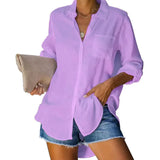 Commute Women's Solid Color Large Size Casual Loose Breasted