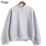 Wholesale M-XXL Cute Women Hoodies Pullover 9 Colors Autumn Coat Winter Loose Fleece Thick Knit Sweatshirt