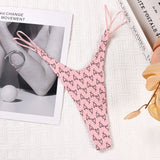 Fongt Cotton Double Fine With Sexy Thong Lady English Letter Logo Thong Love T Trousers Women Cotton Crotch