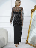 New Autumn Clothes, Women's Sequins, Tassel Blouse, Halter Skirt, Two-Piece Set-Outfit