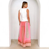 Fongt New Seaside Holiday Dress Print Strap Big Skirt National Style Skirt