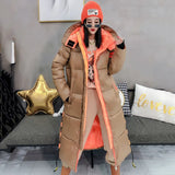 Degrees Winter Thick Warm Parkas Coat Women Down Jacket Female Loose Cotton Long Hooded Down Jacket Windproof Coat