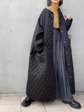 Women Winter Jacket 2023 Fashion Demi-season Solid Color Cotton-padded Parkas Thin Loose Long Oversize Quilted Coat for Women-Outfit