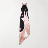 Fongt New Summer Sexy Hanging Neck Prints On The Beach Beach Dress Woman