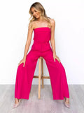 Fongt Summer Casual Fashion Solid Color Suit One Line Shoulder-Wrapped Chest D2429-Outfit