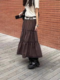 Fongt Brown High-Rise Slim Skirt 2025 Layer Sense A Skirt Simple New Medium And Long Skirt
