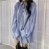 Fongt Korean Chic Sunscreen Shirt Women Solid Silk Slip Feeling Loose Long-Sleeved Shirt