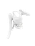 Style Patchwork Halter T-Shirts Women Sexy Y2K Slim Crop Top Streetwear Tee-Shirt Long Sleeve Tops 2023 Autumn