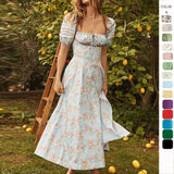 Fongt New Summer Fashion Bubble Sleeves With Open Fork Dress Dress Woman Summer