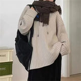 Wind Sweet Retro Hooded Knitted Sweater Women's Autumn And Winter 2024 New Loose Board Pullover-Outfit